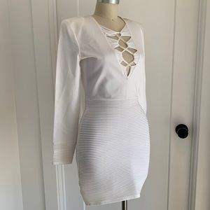 Balmain Lace Up Bandage Knit Mini Dress 40 8 Medium 3k